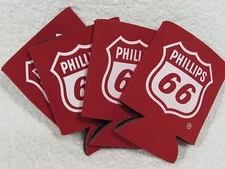 PHILLIPS 66 BEER SODA HOLDERS CAN COOLERS KOOZIE COOLIE HUGGIE COOZIE LOT OF 4