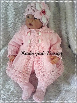 KADIE-JADE Baby Knitting Pattern #93 - To make a Coat Set for 0-3m/3-6m Baby