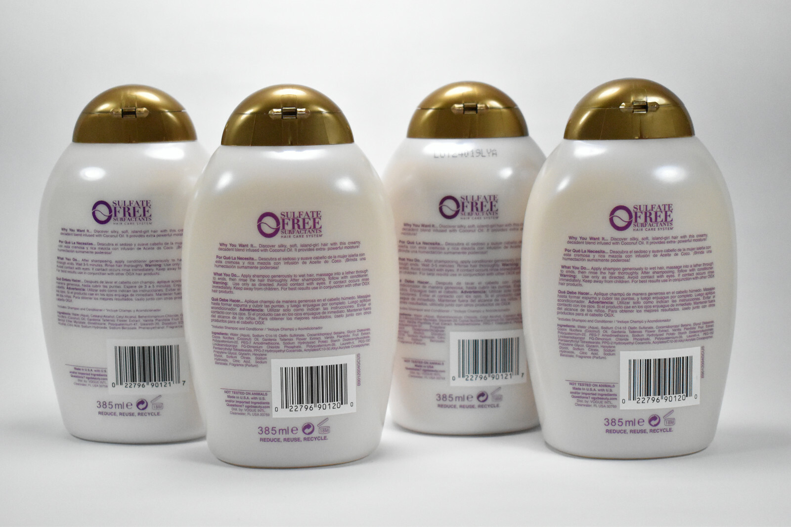 OGX Extra Strength Coconut Miracle Oil Shampoo & Conditioner, 2 Sets 13oz each