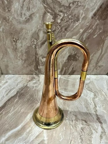 Antique Brass bugle Copper Blowing Horn Signal Musical Instrument Classic 12''
