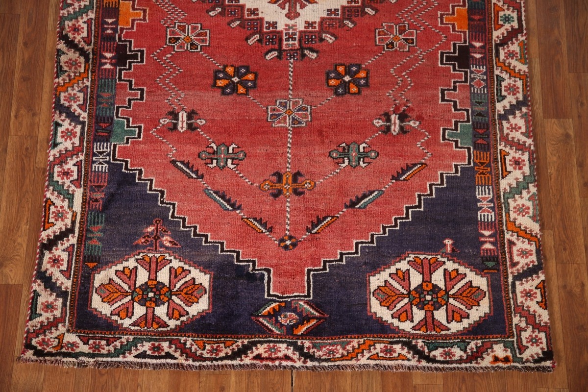 Vintage Geometric Abadeh Tribal Wool Hand-knotted Area Rug 5'x8