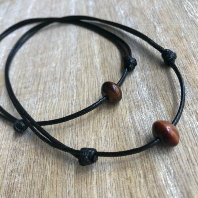 Couple Necklaces, Tiger Eye Good Luck Necklace, His and Hers, Waterproof Set of 