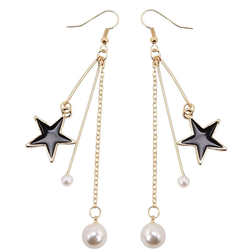 Pendientes de Moda de belleza de Perlas de plumas