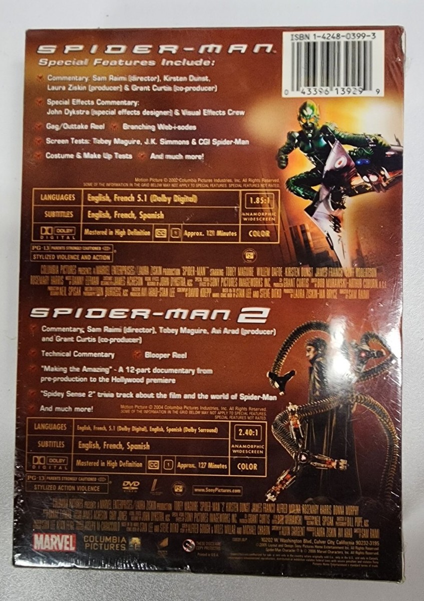 2005, Spider-Man 1 & 2 DVD, 2-Disc Set, SE Limited Edition