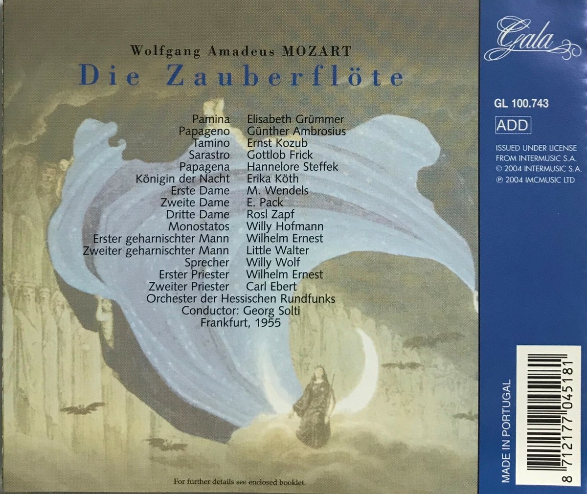 Mozart: Die Zauberflote [1955 Recording/29 Tracks] (CD, May-2013