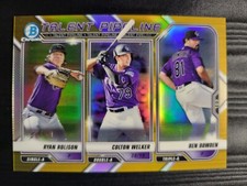Rolison, Welker, Bowden 2021 BOWMAN CHROME TALENT PIPELINE GOLD REFRACTOR #D /50