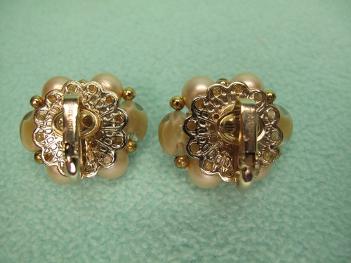 CROWN TRIFARI /Gold &Art Glass Beads/Faux Pearls/Double Strand Necklace/Earrings - Picture 6 of 15