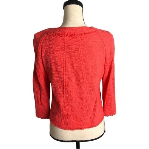 NWT Laurel Escada Tweed Outerwear Orange Crop Blazer Jacket Size 32 - Picture 3 of 10