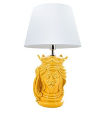 Lume da Comodino Lampada da Tavolo Lampade Testa di Moro in Ceramica Abatjour