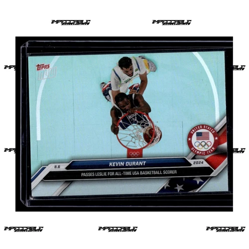 2024 Topps Now Olympics - Rainbow Foil Variation #20SP Kevin Durant /489