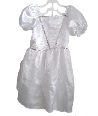 Dream Dazzlers white princess fairy dress up dress sequins long size 3/6 |  eBay