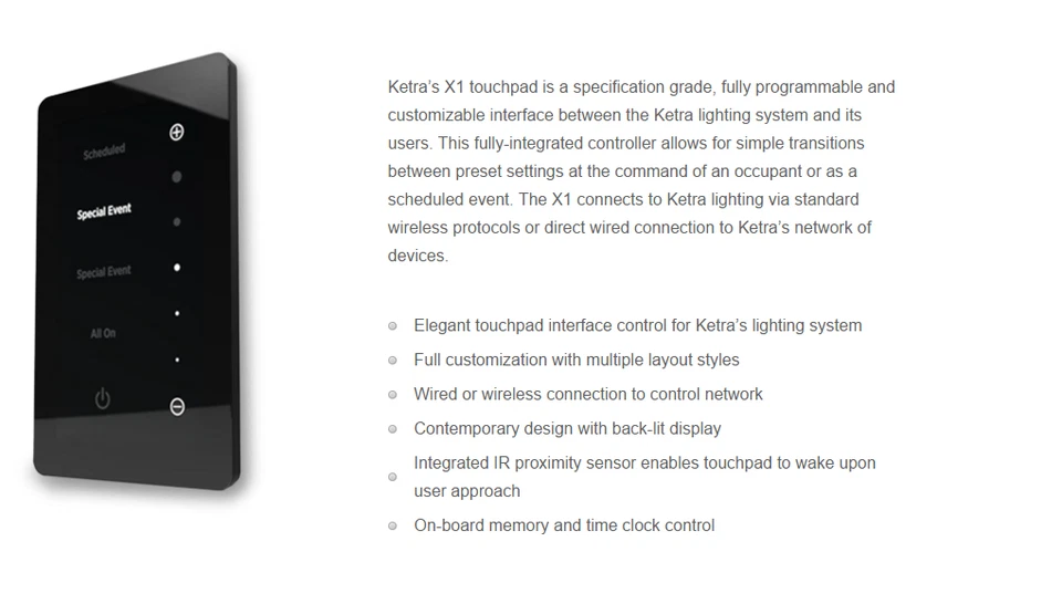Ketra X1 Touchpad for Color-changing LED S38 S30 & A20 Lamps - Image 4 of 4