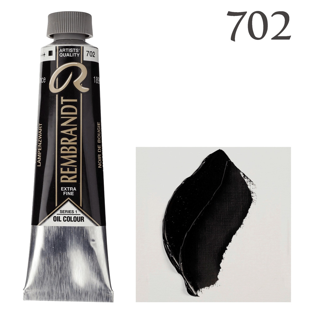 Royal Talens Rembrandt Watercolour Paint 10ml, Lamp Black 702