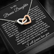 To My Bonus Daughter Necklace, Gift for Bonus Daughter, Step Daughter Birthday