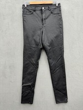 H M Women  s 32/32 Black Jegging Skinny Leggings Faux Leather
