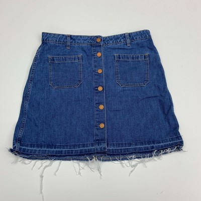 gap button front skirt