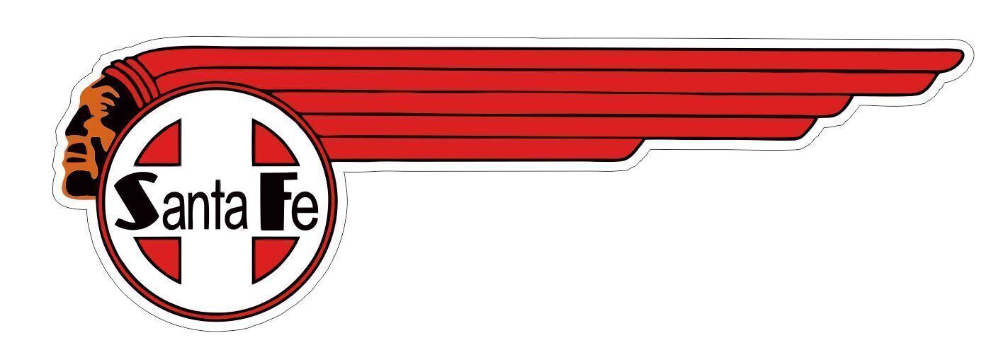 Left Facing Santa Fe Railway Railroad Train War Bonnet Sticker Decal