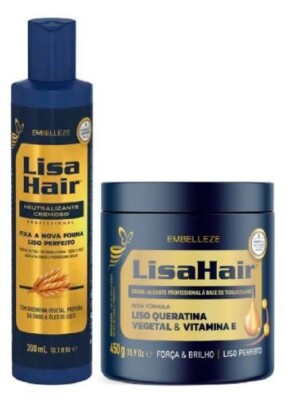 Lisa Hair Keratin Straightening Cream + Neutralizing Kit Lisahair