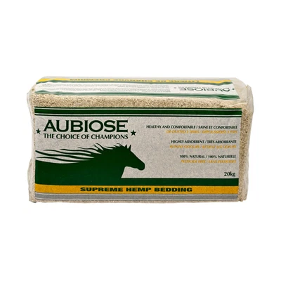 Aubiose Supreme Hemp Bedding 20kg - Low-dust Bedding for Horses, Hens, Rabbits