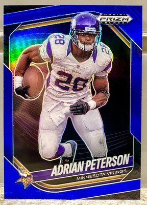 JERSEY NUMBER MATCH! 2025 Panini Prizm Black Adrian Peterson Blue 28/199! VIKES!