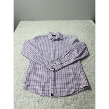 UNTUCKit Dolcetto Slim Fit Button Down Shirt Mens Medium Pink Blue Plaid