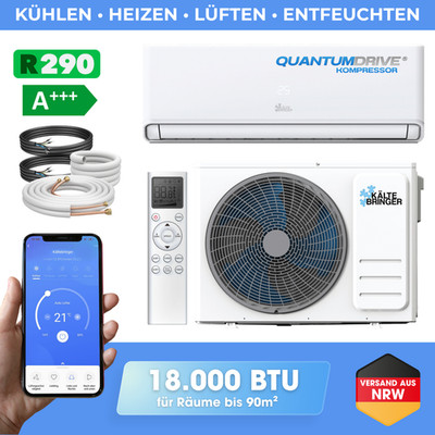 R290 Split Klimaanlage A+++ 18000BTU 5,4kW Klimagerät mit Heizfunktion WLAN APP