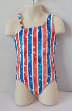 Cat And Jack Girl's One Piece Swimsuit UPF 50 Striped Red/Blue Size XS