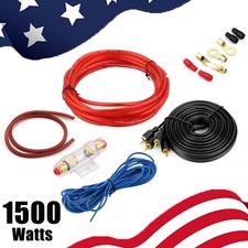 1500W Car Audio Cable Kit Amp Amplifier Install RCA Subwoofer Sub Wiring 8 Gauge