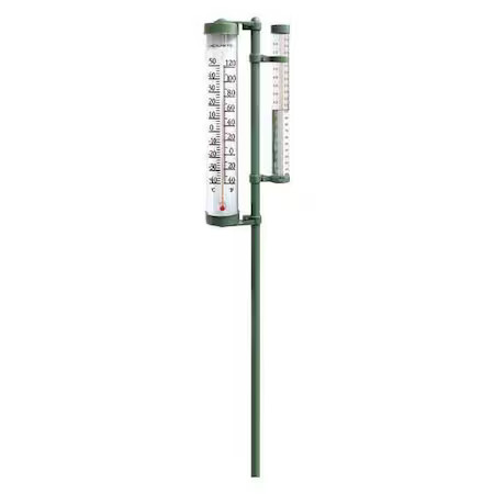 Acurite 02345A3 Post Mtd Rain Gauge/Thermometer