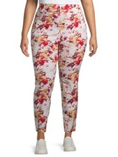 Terra  Sky Watercolor Floral Plus Size Mid Rise Jegging Size 2X 20W-22W NWT