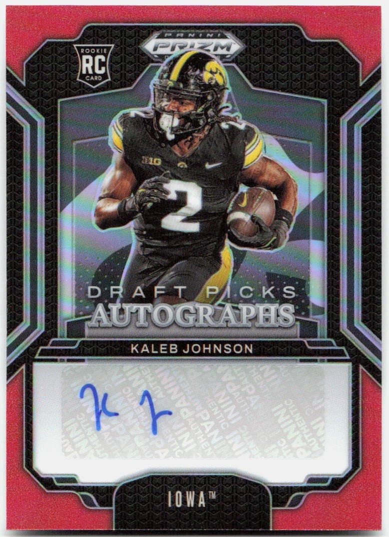 2025 Panini Prizm Draft Picks #DPA-KJN Kaleb Johnson Draft Autographs Red/399