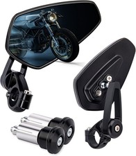 Motorcycle Bar End Mirrors Compatible With 7/8" Motorcycle CNC Bar End Rear View