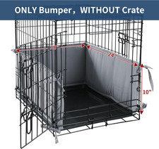 Dog Crate Bumper with Ties - Soft Crate Accessory -Kennel Cover - Training Pa...