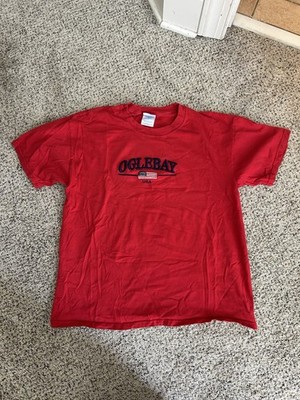 Vibrant red t-shirt featuring Oglebay graphic
