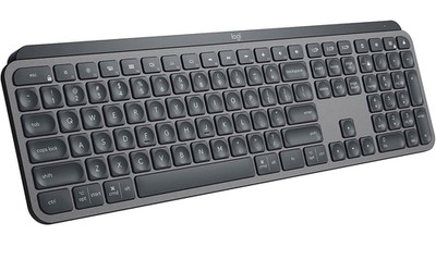 Logitech MX Keys Advanced Full-Size Wireless Bluetooth Scissor Keyboard - Black
