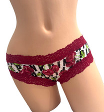 VICTORIA'S SECRET PINK EXTRA LOW RISE CHEEKSTER CHERRIES PINK UNDERWEAR MEDIUM