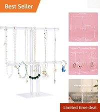 Elegant 2-Tier Clear Acrylic Jewelry Display Stand - Necklace Organizer