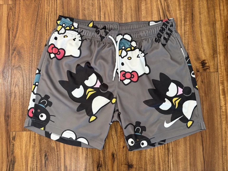 Shorts de malha Nike x Hello Kitty and Friends personalizado novo sem etiquetas tamanho GRANDE - Imagem 2 de 4