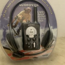 Audiovox GMRS200W Two Way Radio 2 Mile Range Swoop Headset W Built-in FM Radio