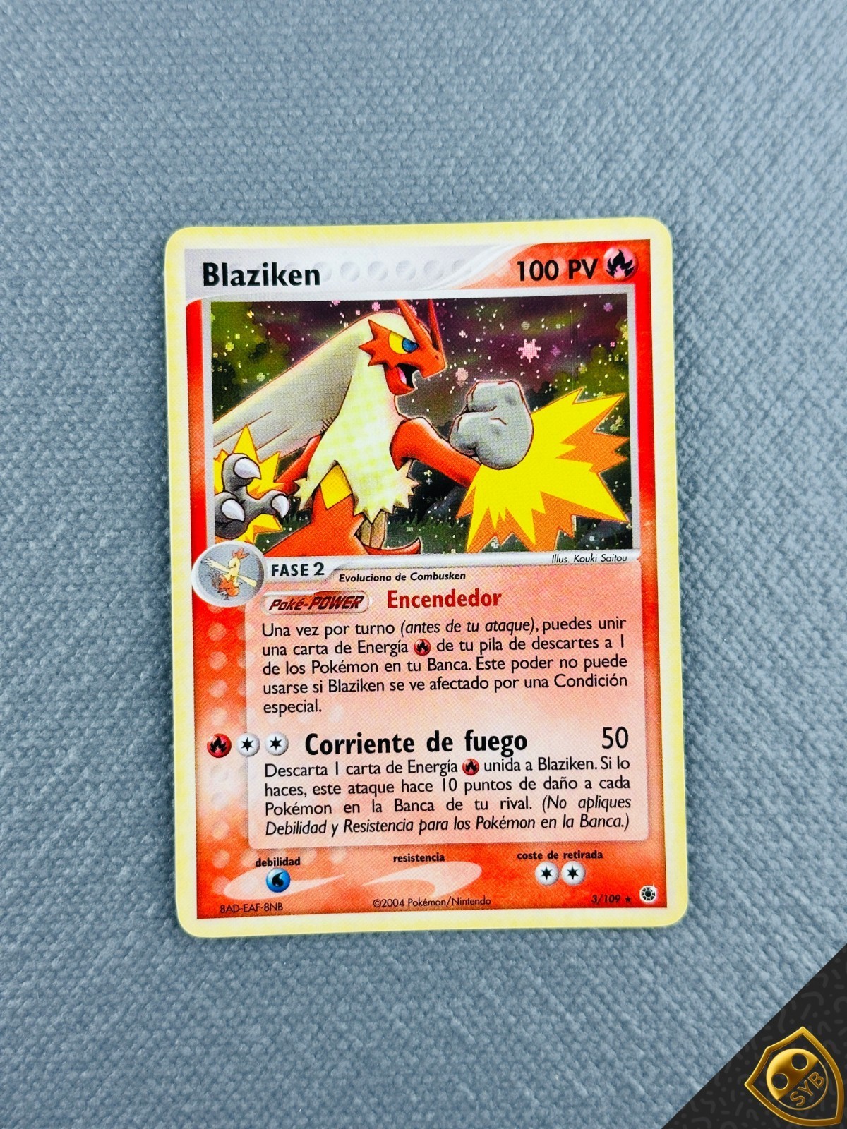 Pokemon Blaziken 3/109 Holo EX Pokemon Ruby and Sapphire 2004 Spanish