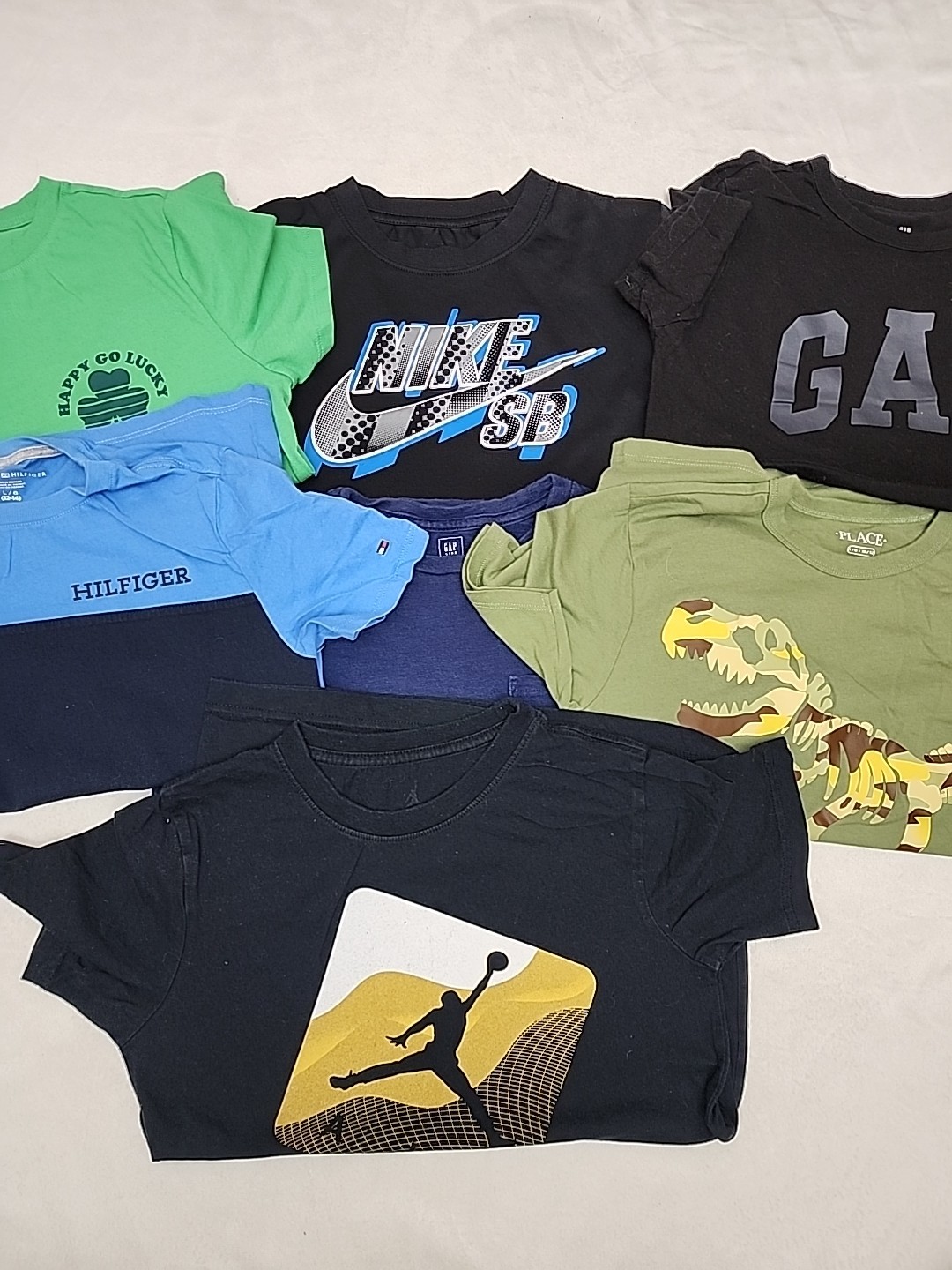 7 Boys Graphic Tees Tshirt Lot Of  Size L 10/12   Gap Nike Jordan T Hilfiger-image