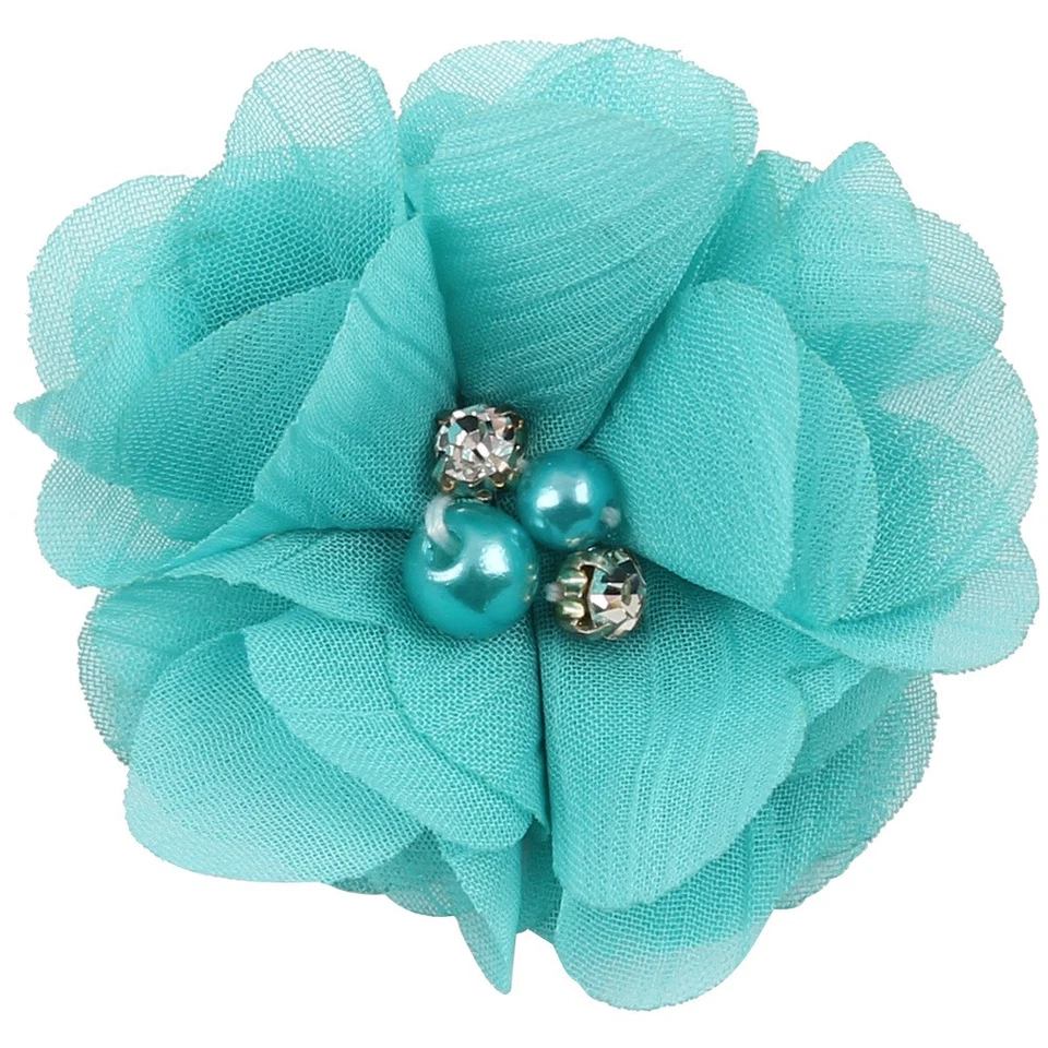 10 PIEZAS Pinzas para el cabello de cristal con cuentas de flores de encaje para niñas y niños Foto 4 de 4