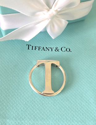 Tiffany & Co. Sehr seltener T Kreis Schlüsselanhänger Schlüsselring in Sterlingsilber, Vintage