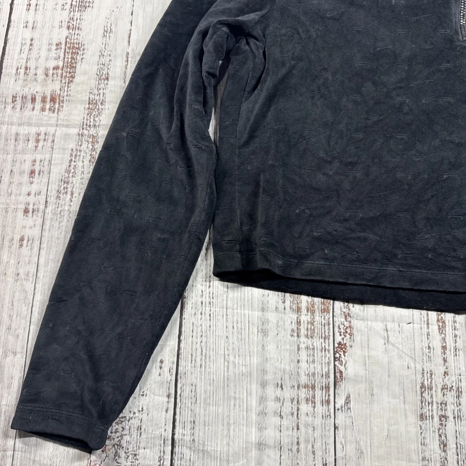 NIKE AIR LONG SLEEVE VELOUR CROP TOP BLACK ALL OVER AIR SWOOSH JRS SIZE XL - Image 2 of 4