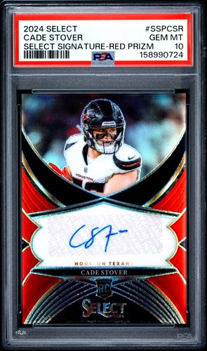 2024 PANINI SELECT SELECT SIG RED PRIZM #SSPCSR CADE STOVER RC /75 PSA 10 AUTO