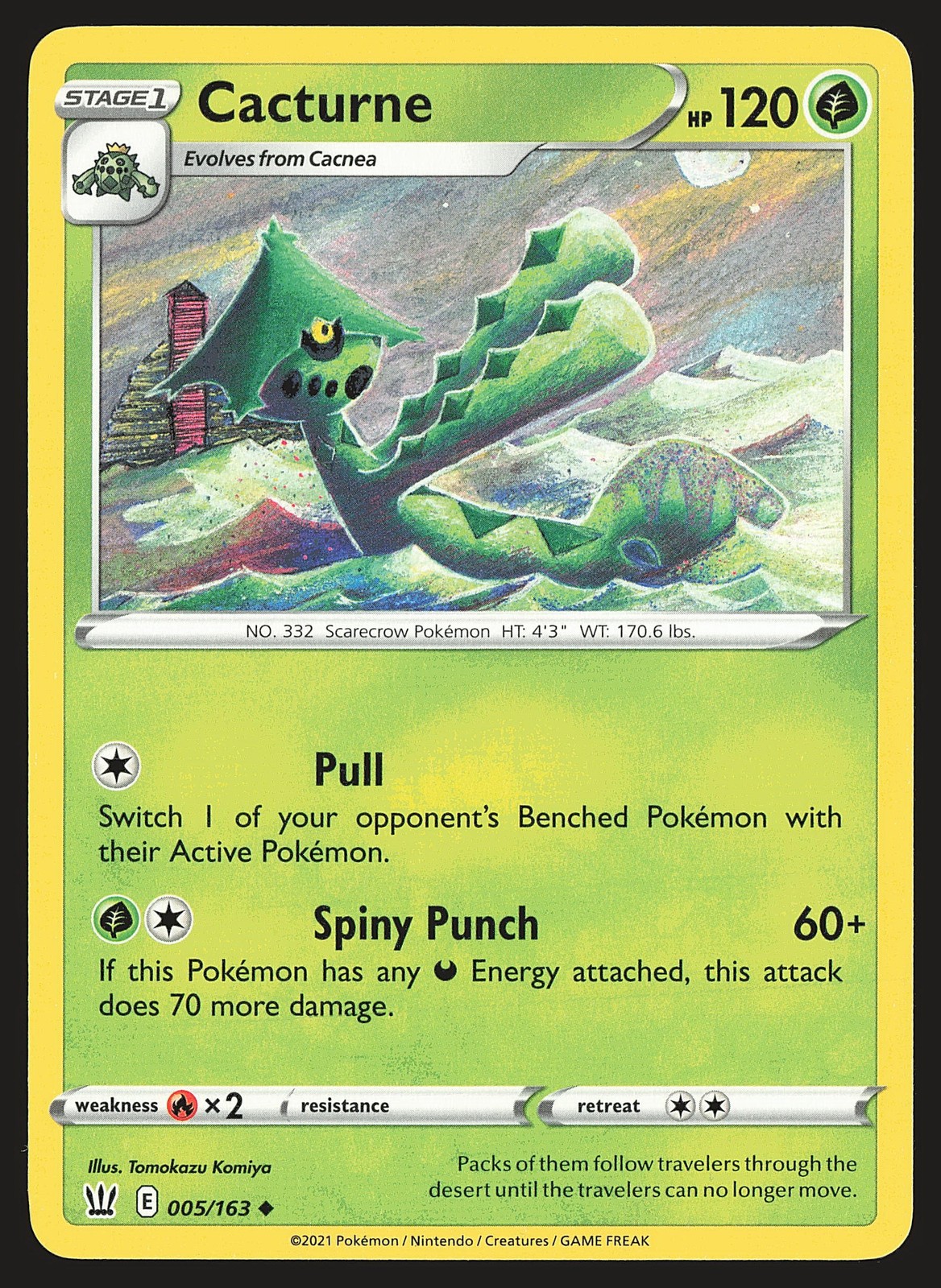 SWSH05: Battle Styles Cacturne #005/163 Uncommon Pokemon Card
