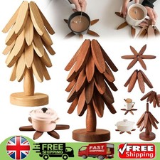 Wooden Trivets for Hot Dishes, Tree-Shaped Trivet Set with Stand, Heat-Resistant