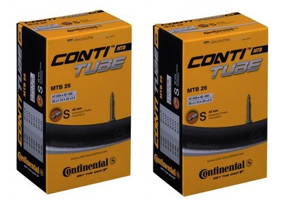 2 x Continental Fahrrad Schlauch MTB 26 Zoll SV 42 mm 47/62-559 Fahrradschlauch