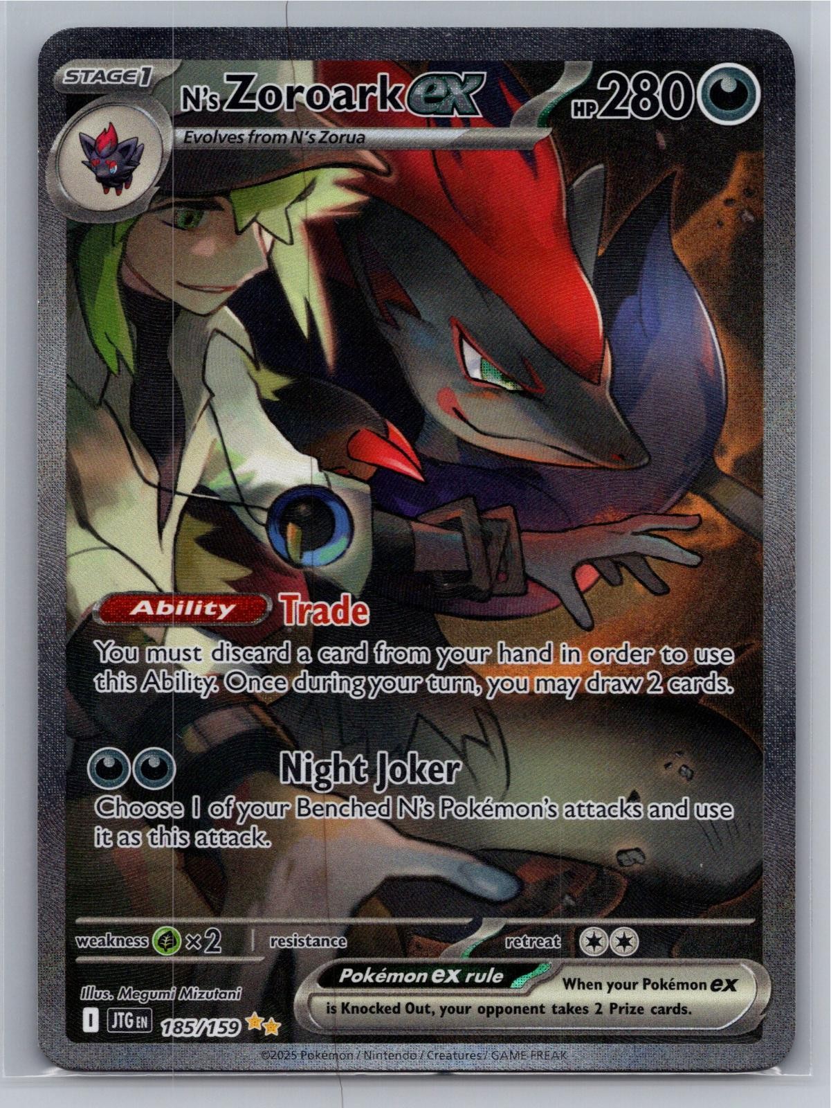 N's Zoroark ex 185/159 Journey Together Pokemon Holo NM