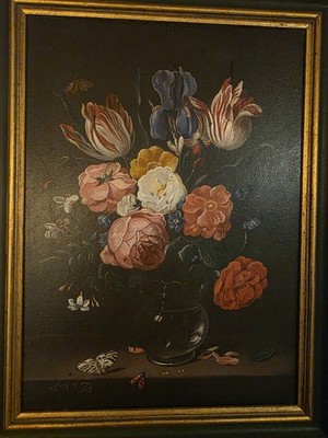 Vintage Blumenstillleben 20. Jahrhundert Gemälde Frederick Victor Bailey niederländischer Meister